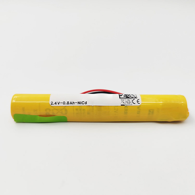 Hochtemperatur Ni-Cd Batteriepack 2.4V 800mAh Für Notfall-Leichtladung &amp; Entladung Temperatur -20°C~+70°C